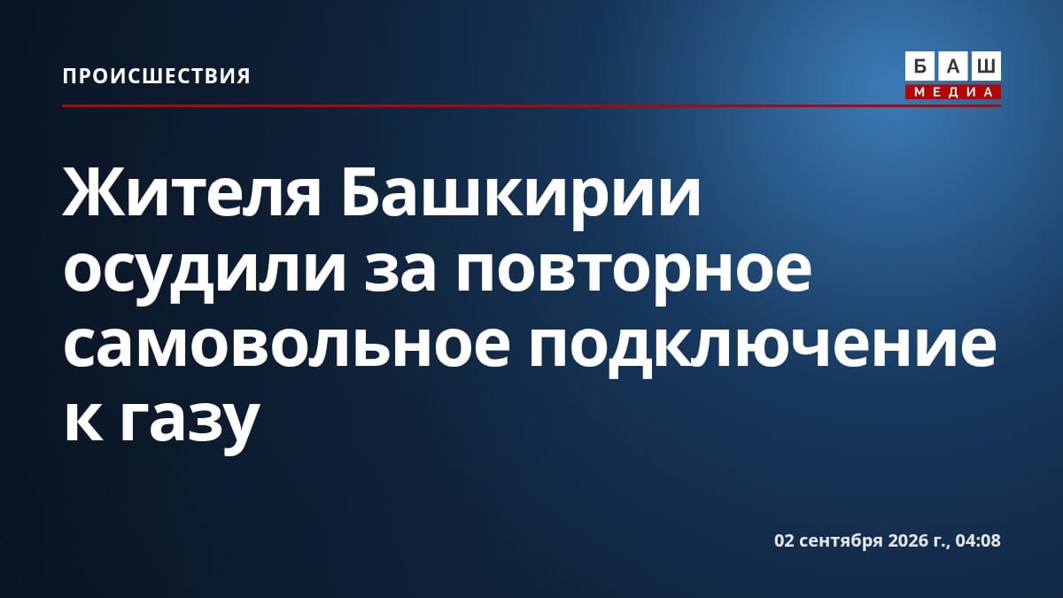 Жителя Башкирии осудили за повторное самовольное подключение к газу