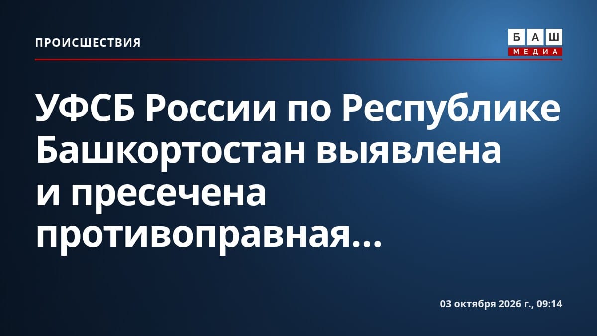 УФСБ России по Республике Башкортостан выявлена и пресечена противоправная...