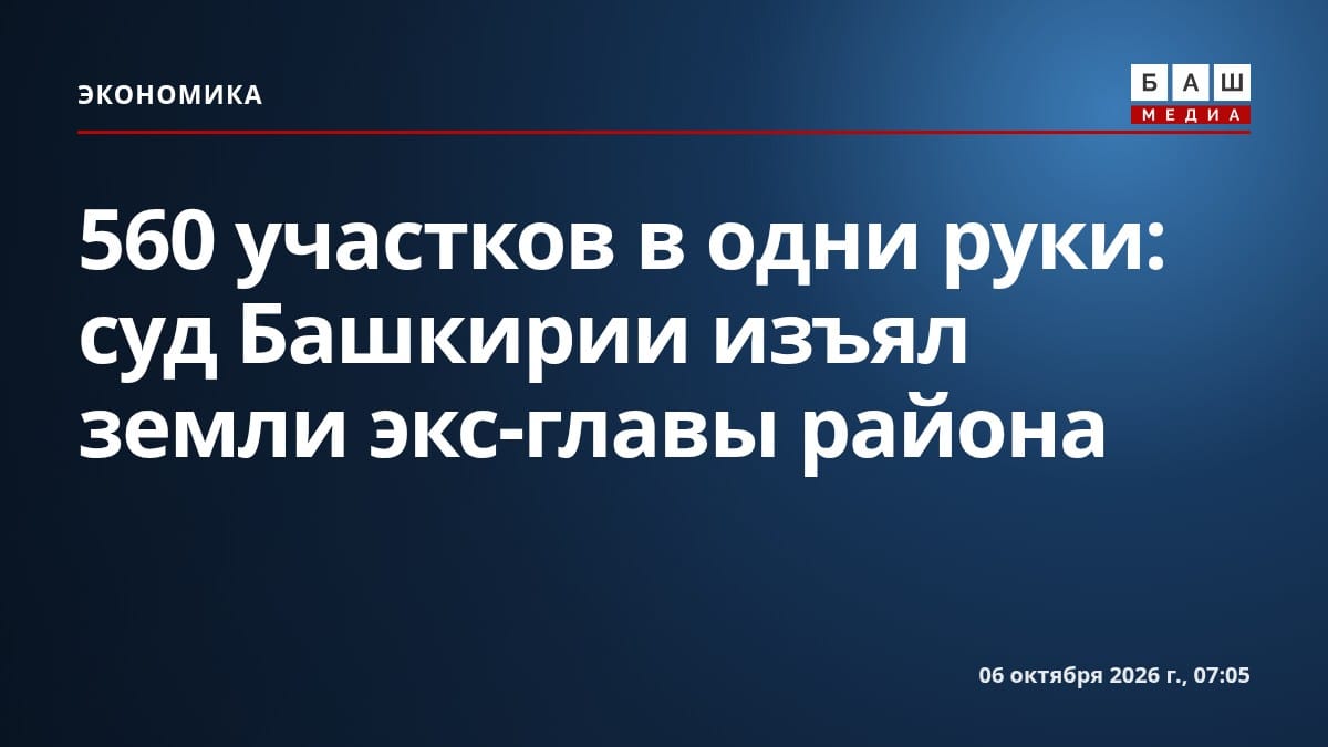 560 участков в одни руки: суд Башкирии изъял земли экс-главы района