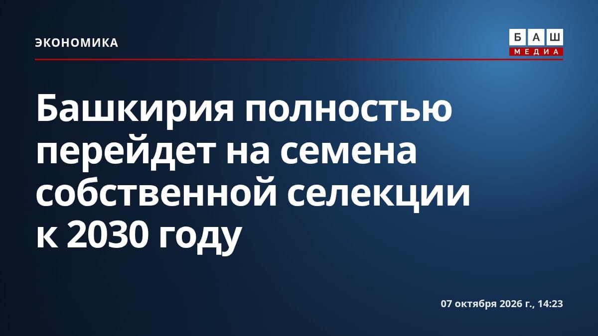 Башкирия полностью перейдет на семена собственной селекции к 2030 году