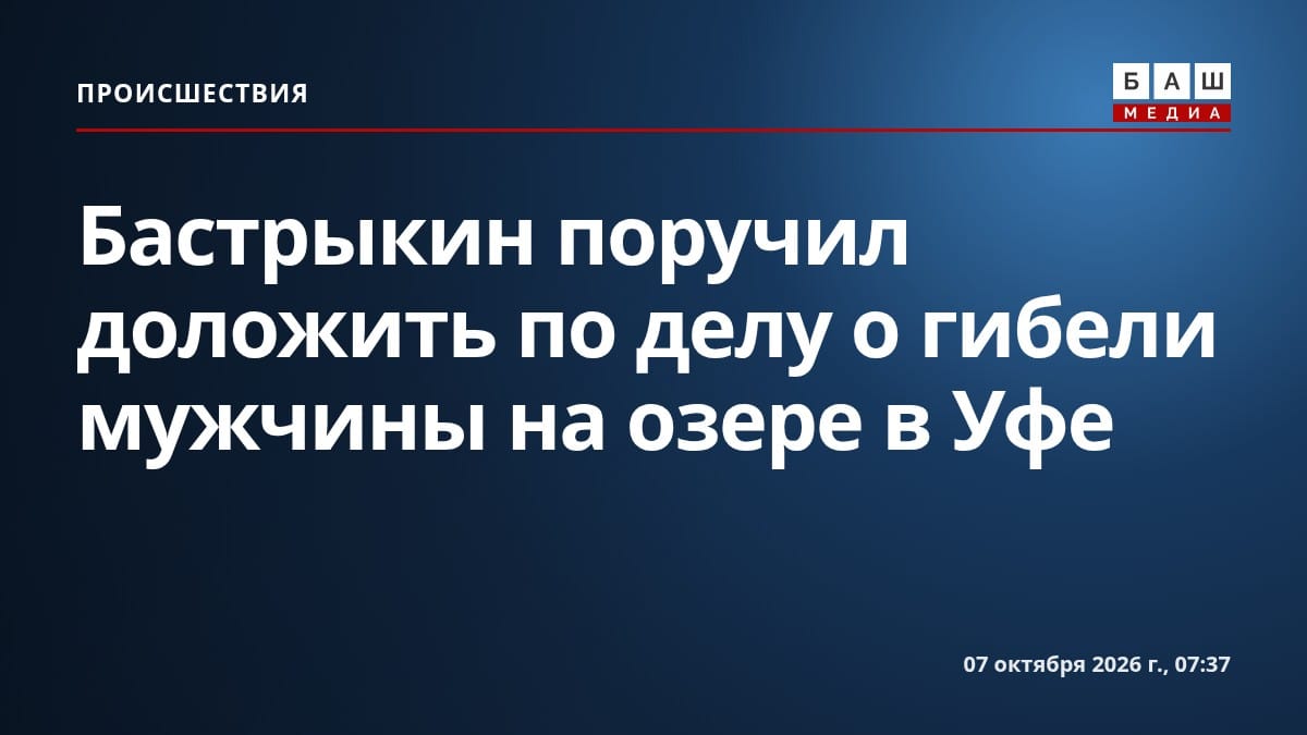 Бастрыкин поручил доложить по делу о гибели мужчины на озере в Уфе