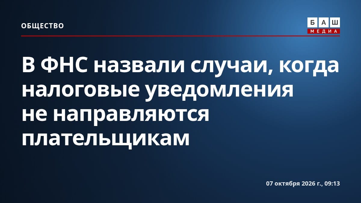 В ФНС назвали случаи, когда налоговые уведомления не направляются плательщикам
