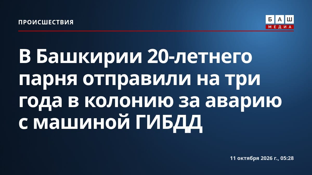 В Башкирии 20-летнего парня отправили на три года в колонию за аварию с машиной ГИБДД