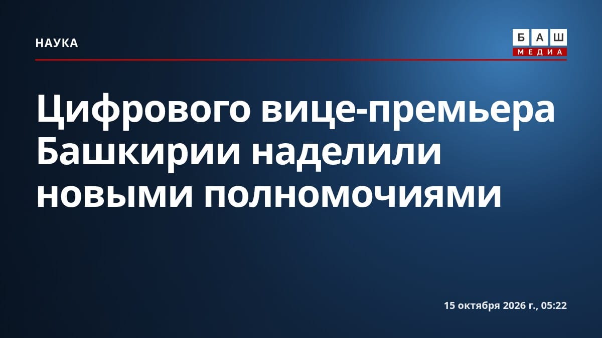 Цифрового вице-премьера Башкирии наделили новыми полномочиями
