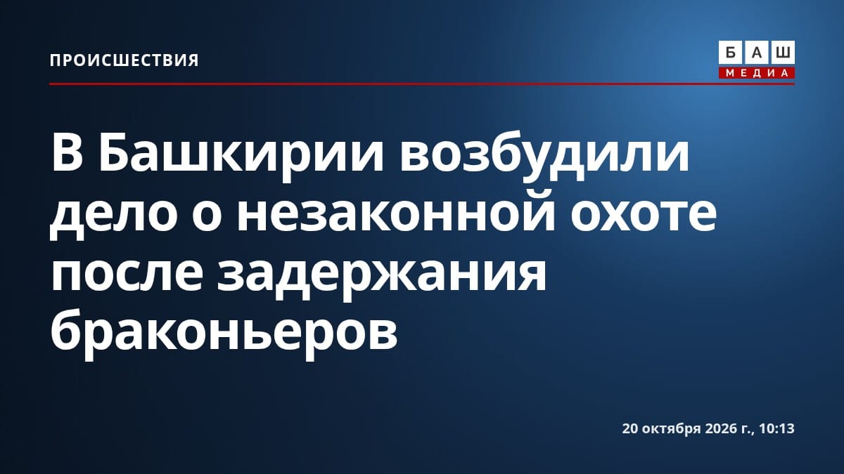 В Башкирии возбудили дело о незаконной охоте после задержания браконьеров