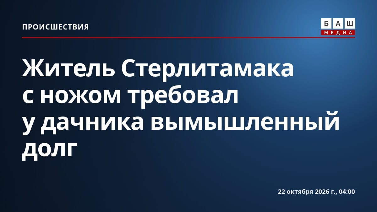 Житель Стерлитамака с ножом требовал у дачника вымышленный долг
