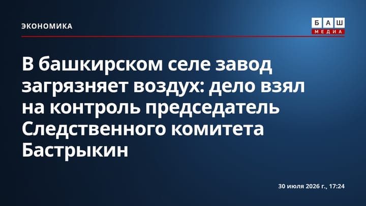 В башкирском селе завод загрязняет воздух: дело взял на контроль председатель Следственного комитета Бастрыкин