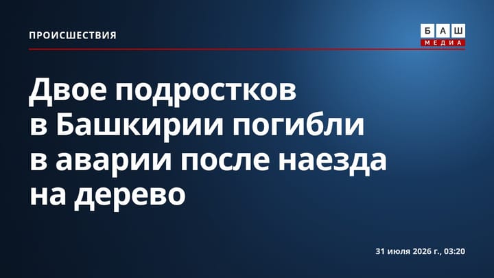 Двое подростков в Башкирии погибли в аварии после наезда на дерево