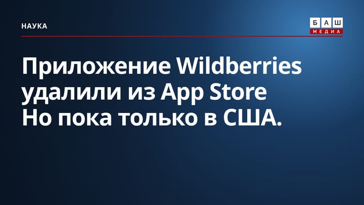 Приложение Wildberries удалили из App Store Но пока только в США.