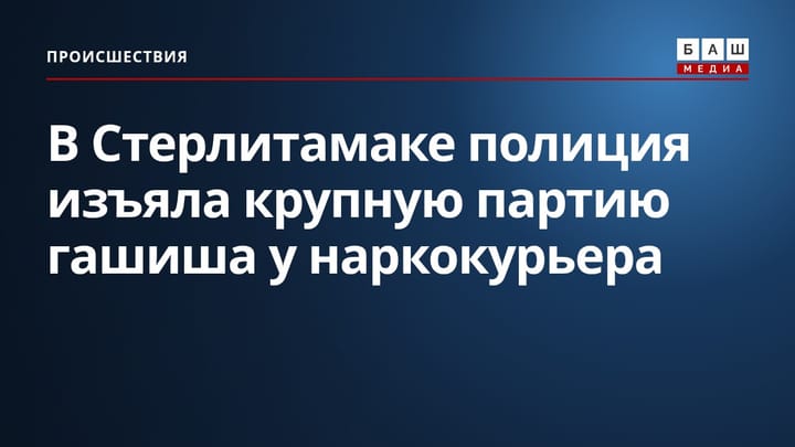 В Стерлитамаке полиция изъяла крупную партию гашиша у наркокурьера