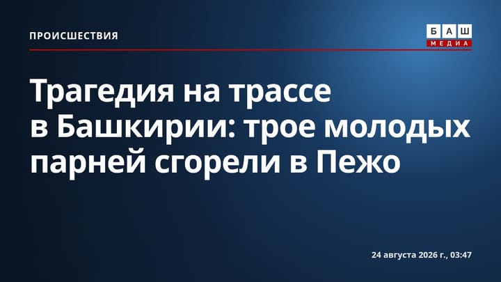 Трагедия на трассе в Башкирии: трое молодых парней сгорели в Пежо