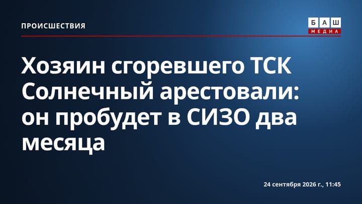 Хозяин сгоревшего ТСК Солнечный арестовали: он пробудет в СИЗО два месяца