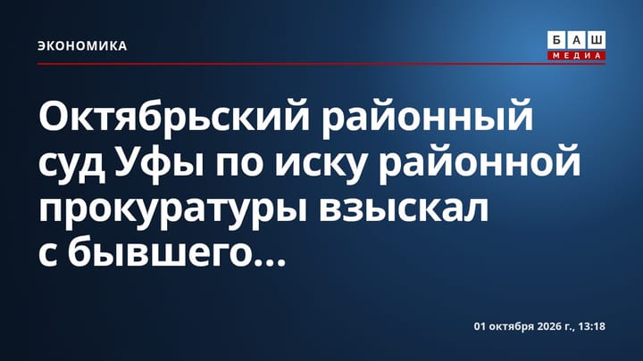 Октябрьский районный суд Уфы по иску районной прокуратуры взыскал с бывшего...