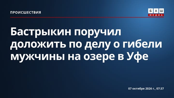 Бастрыкин поручил доложить по делу о гибели мужчины на озере в Уфе