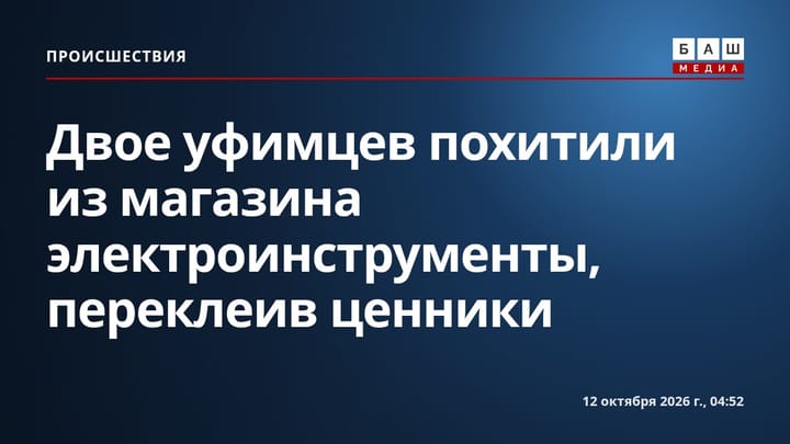 Двое уфимцев похитили из магазина электроинструменты, переклеив ценники