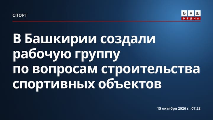 В Башкирии создали рабочую группу по вопросам строительства спортивных объектов