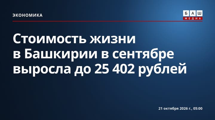 Стоимость жизни в Башкирии в сентябре выросла до 25 402 рублей