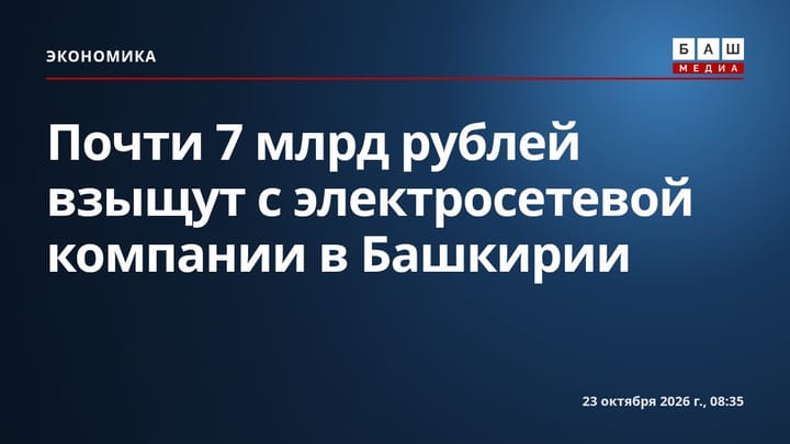 Почти 7 млрд рублей взыщут с электросетевой компании в Башкирии